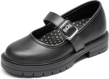 DREAM PAIRS Girls Mary Jane Platform School Uniform Dress Shoes Black