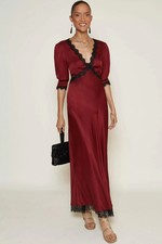 RIXO Gabrielle Satin Midi Dress