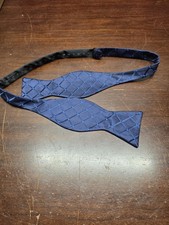 navy blue plaid check self-tie bow tie Adjustable Formal