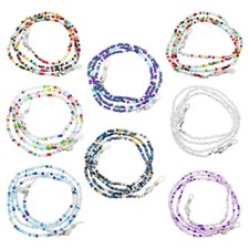Mormchlots 8pcs 27inch Beaded Eyeglass Chains with 10 Free Eyeglass Loops,Mul...