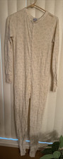 Duofold Floral Print One Piece Union Suit Longjohn PJ's Button Sleepwear Size M