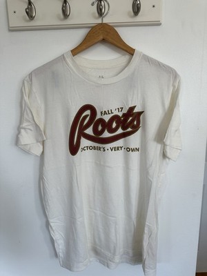 Octobers Very Own x Roots 2017 T Shirt White Size Medium Short Sleeve