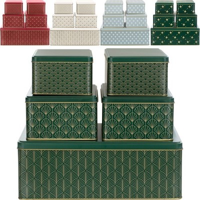 5er Set Keksdose Plätzchendose Weihnachten Blechdose Weihnachtskeksdosen Blech