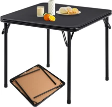 Furniturer Square Folding Table, 33.9 Inch Card Table, Multi-Functional Foldable