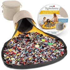 Creative QT SlideAway Toy Storage Organizer  Play Mat for Kids Large, Beige