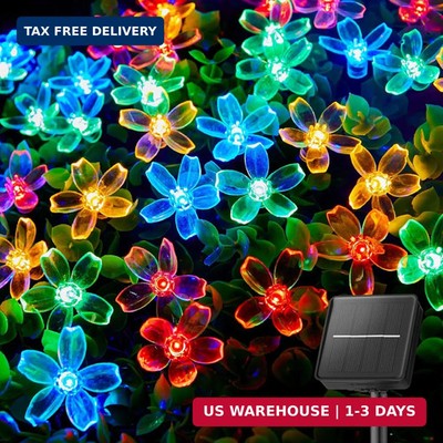 Brightown 60 LED Flower Solar String Lights Outdoor Waterproof Fairy Lights for