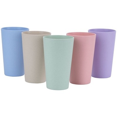 LuckyZone Wheat Straw Unbreakable Cup | 20 oz 20 (5 Count), 5Color_A 