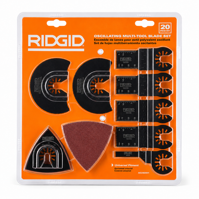 #ad RIDGID AC242001 20 Pc Oscillating Multi Tool Blade Set Kit NEW Universal Blades $29.99