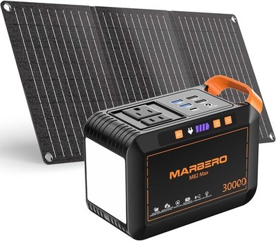 MARBERO Solar Generator 111Wh Portable Power Station with Solar Panel 30W Includ