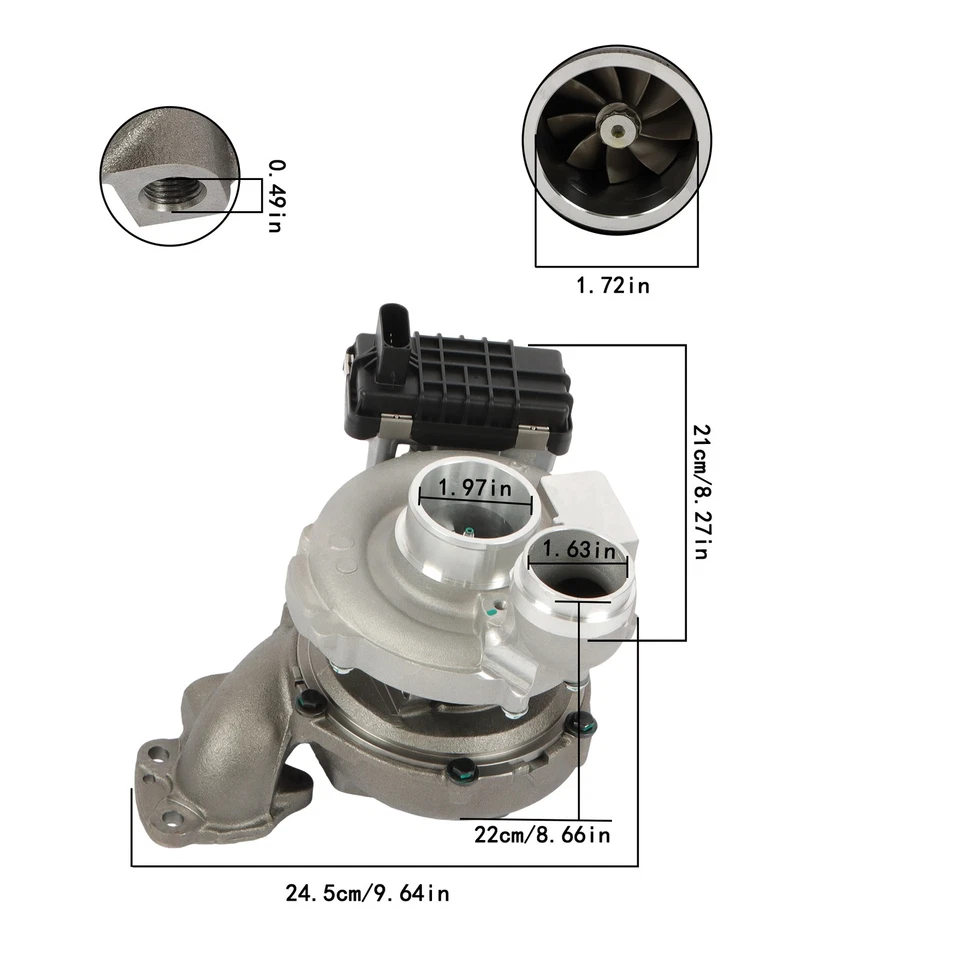 Turbo Turbocharger For Mercedes-Benz E320 E350 GL320 GL350 ML320 ML350 3.0 OM642 - Image 2 of 4