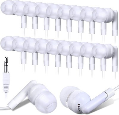 100 Pack Wired Earbuds Bulk for Classroom Ear Headphones Wired Basic Student Ear