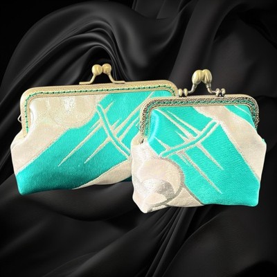 Japanese Kimono Pouch, Makeup bag, Cosmetic bag, Kimono Coin Bag