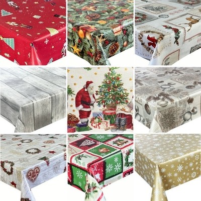 Tischdecke Wachstuch Gartentischdecke abwaschbar   Meterware, Weihnachtsmuster