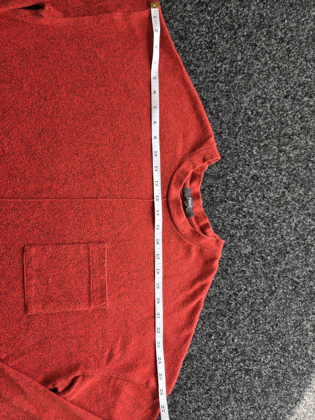 Red Long Sleeve Jumper with Pocket Detail Women’s Size 12 image 8