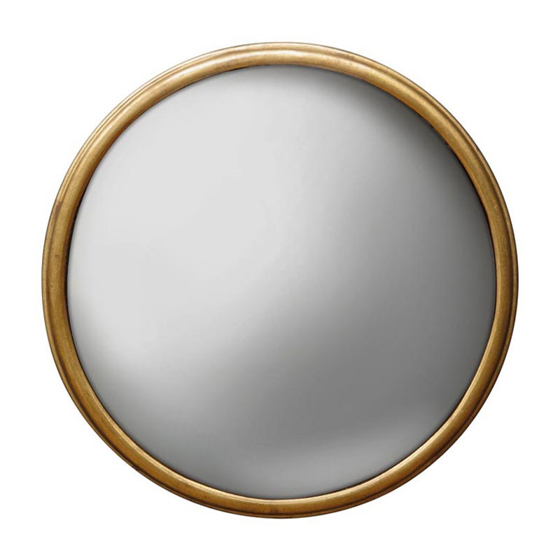 Miroir convexe doré 14cm au fini moucheté vintage de haute qualité