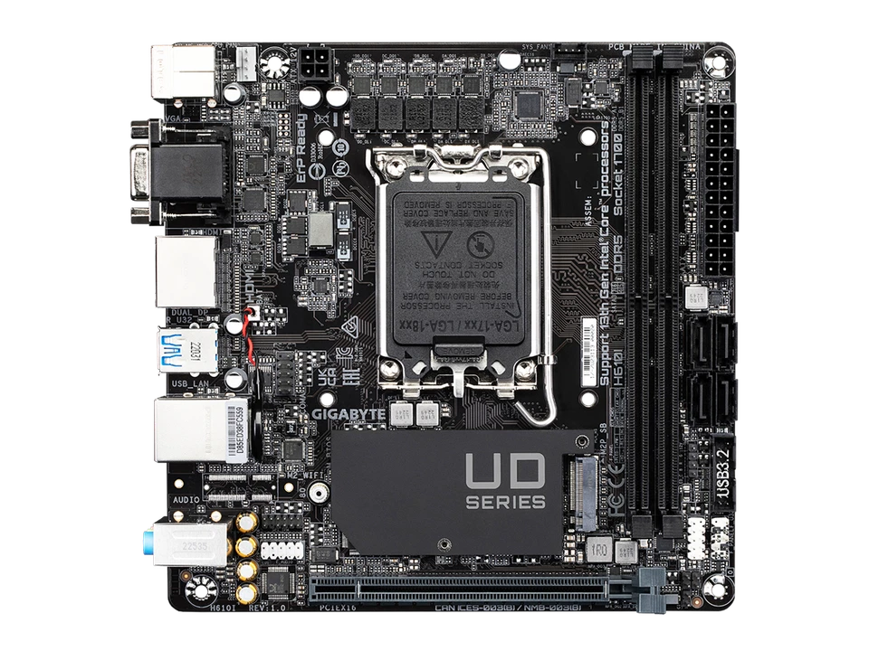 GIGABYTE H610I H610 Intel LGA 1700 Mini-ITX Motherboard with DDR5, Single M.2, - Image 2 of 4
