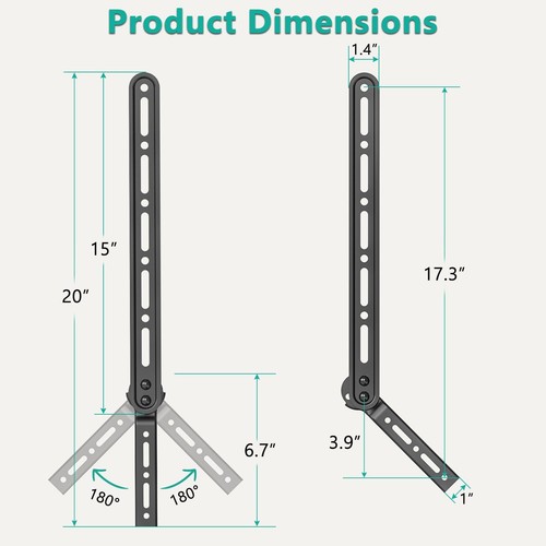 Sound Bar Mount Bracket, for Mounting Above or Under TV, with Adjustable 3 An... - Picture 5 of 9