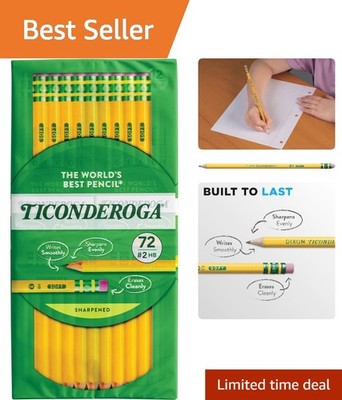 72 Count Pre-Sharpened Yellow Pencils with Erasers - Smooth Writing Experience
