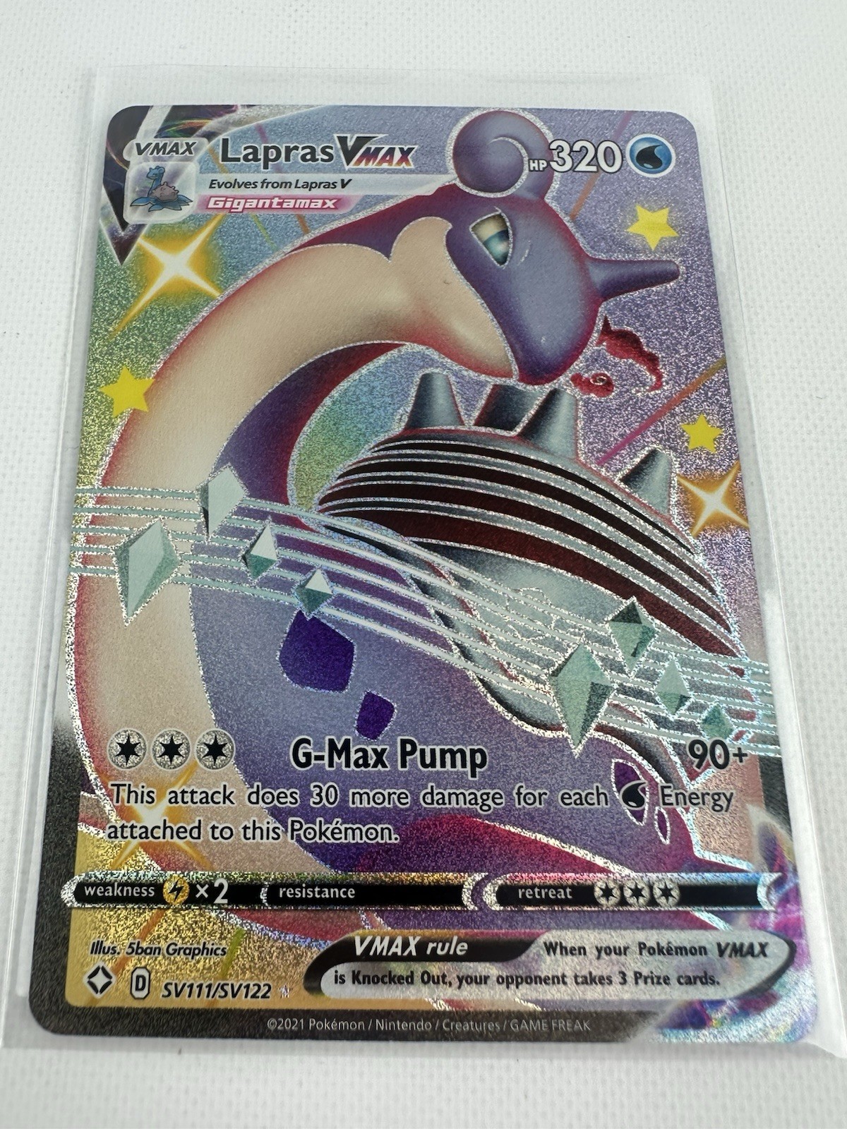Pokemon Card TCG - Lapras VMAX SV111/SV122 - Shining Fates - Shiny Vault - NM