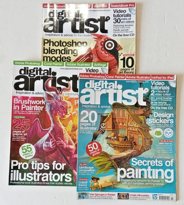 Digital Artist magazine 3 x Issues #18 #19 & #20 no discs 2011
