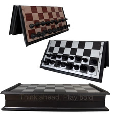 Magnetic Folding Travel Chess Set with Built-in Storage – Portable Chess Board