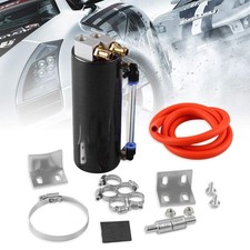 Universal Aluminum Racing Engine Oil Catch Tank Can Kit Turbo Reservoir Bille...