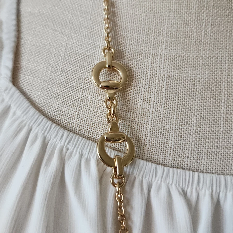 Collar largo Charter Club tono dorado | Cadena de eslabones Horsebit | Joyería de moda de 38" Foto 4 de 4