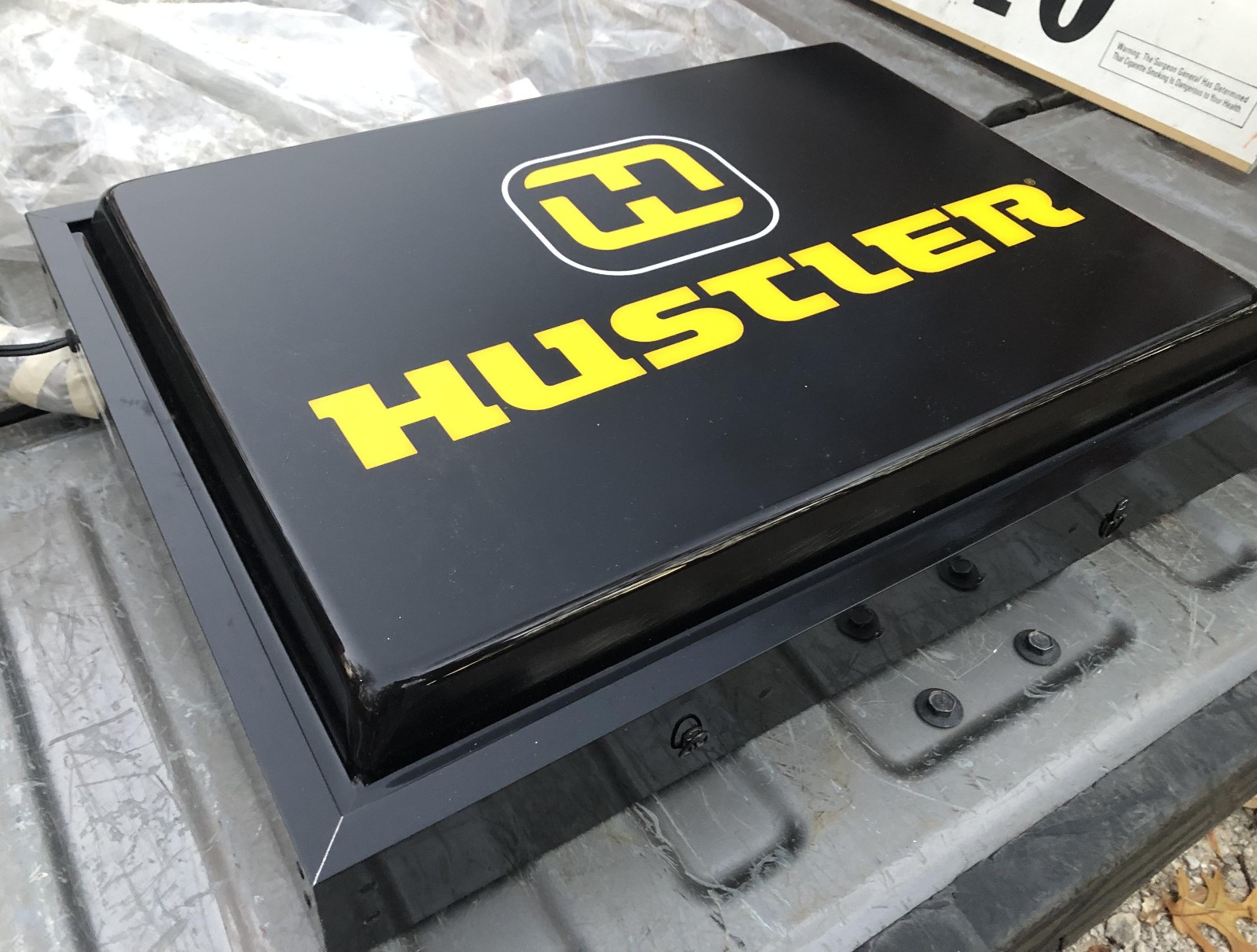 Hustler Turf Mowers Lighted Dealer Sign 24x18 wall hanging lawnmower lawn