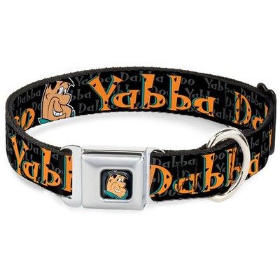Dog Collar FSE-Fred Face Full Color Black Fred Face/Pose YABBA DABBA (US IMPORT)
