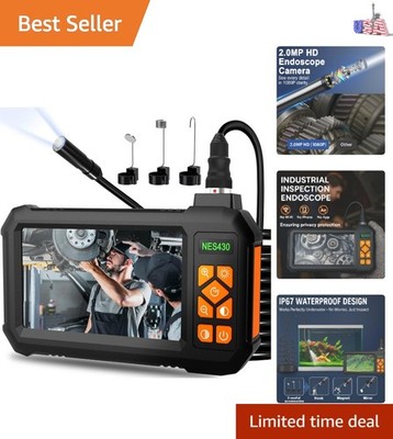Endoscope Camera with Light, 1920P HD Borescope Inspection Camera with 4.3'' I...