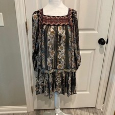 Free People Dance Magic Embroidered Tunic Dress Multicolor 16781