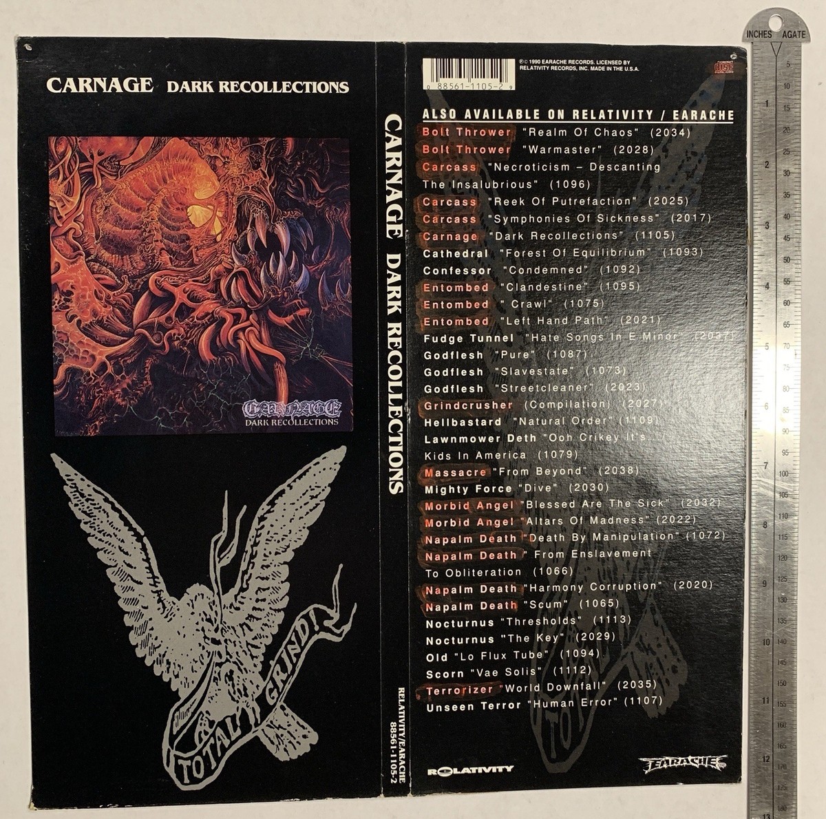 Carnage - Dark Recollections CD Longbox Wall Art 1990 Earache