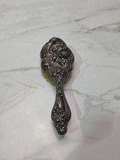 Antique Sterling Silver Hair Brush Roses Detailed 3D Beautiful Vintage 4.9ozt
