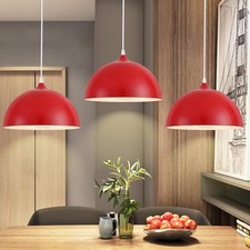 3 Pack Pendant Lights for Kitchen Island Modern Red Dome Pendant Lighting Fixtur