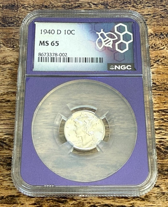 1940-D Mercury Dime ~ NGC MS65 ~ Gem BU ~ 90% SILVER Coin 🔥