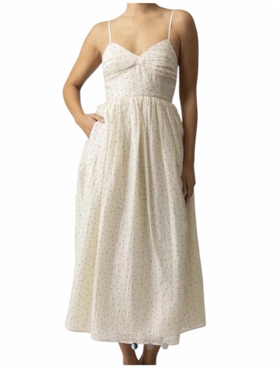 Line & Dot Cream and Black Polka dot Maxi Dress with Pockets Size Small |  eBay