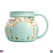 Ecolution 1.5-Quart Aqua Micro-Pop Popcorn Maker - Glass, 3-in-1 Lid, BPA-Free