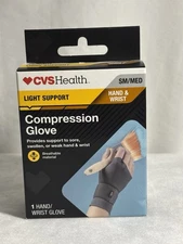 New! CVS Compression Glove Hand & Wrist Size S/M Light Support - Free Shipping