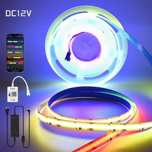 12V WIFI APP 5M WS2811 COB RGB LED Strip Light Rope Addressable DreamColor Chase - Picture 18 of 19