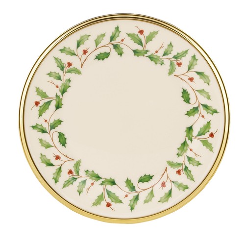 Lenox 146504020 Piatto per pane e burro per le vacanze 6,5", rosso e verde