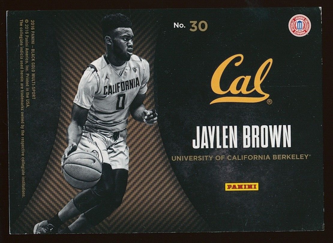 Jaylen Brown 2016 Panini Black Gold College Team Symbols RC