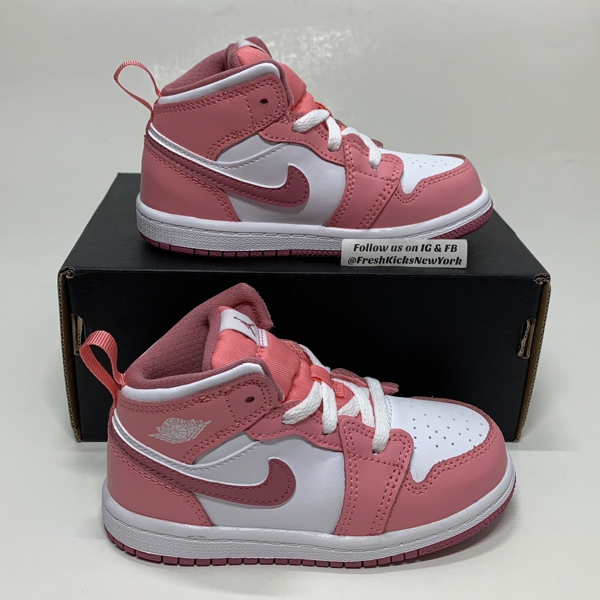 Jordan 1 Mid Valentines Day Toddler Size 8c New DQ8425-616
