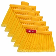 13 in. Indoor/Outdoor Angle Broom Head - Versatile Cleaning Tool, Pack of 6