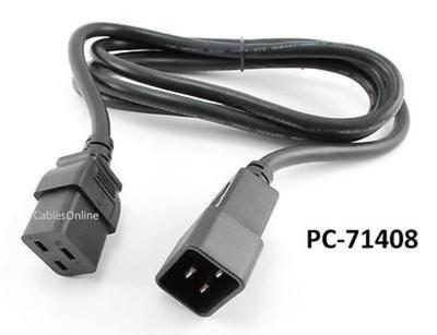 8ft C19 to C20 IEC 14AWG 15A/250V Server Power Plug Cable, CablesOnline PC-71408