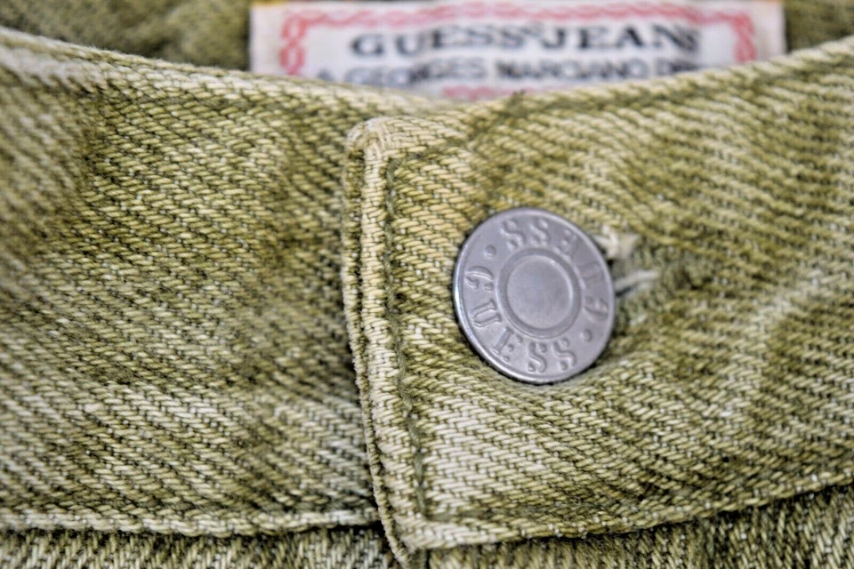Vintage Guess Jeans Size 31 80s Spring Green Zip Fly Ankle Zip Marilyn Made USA - Image 4 of 4