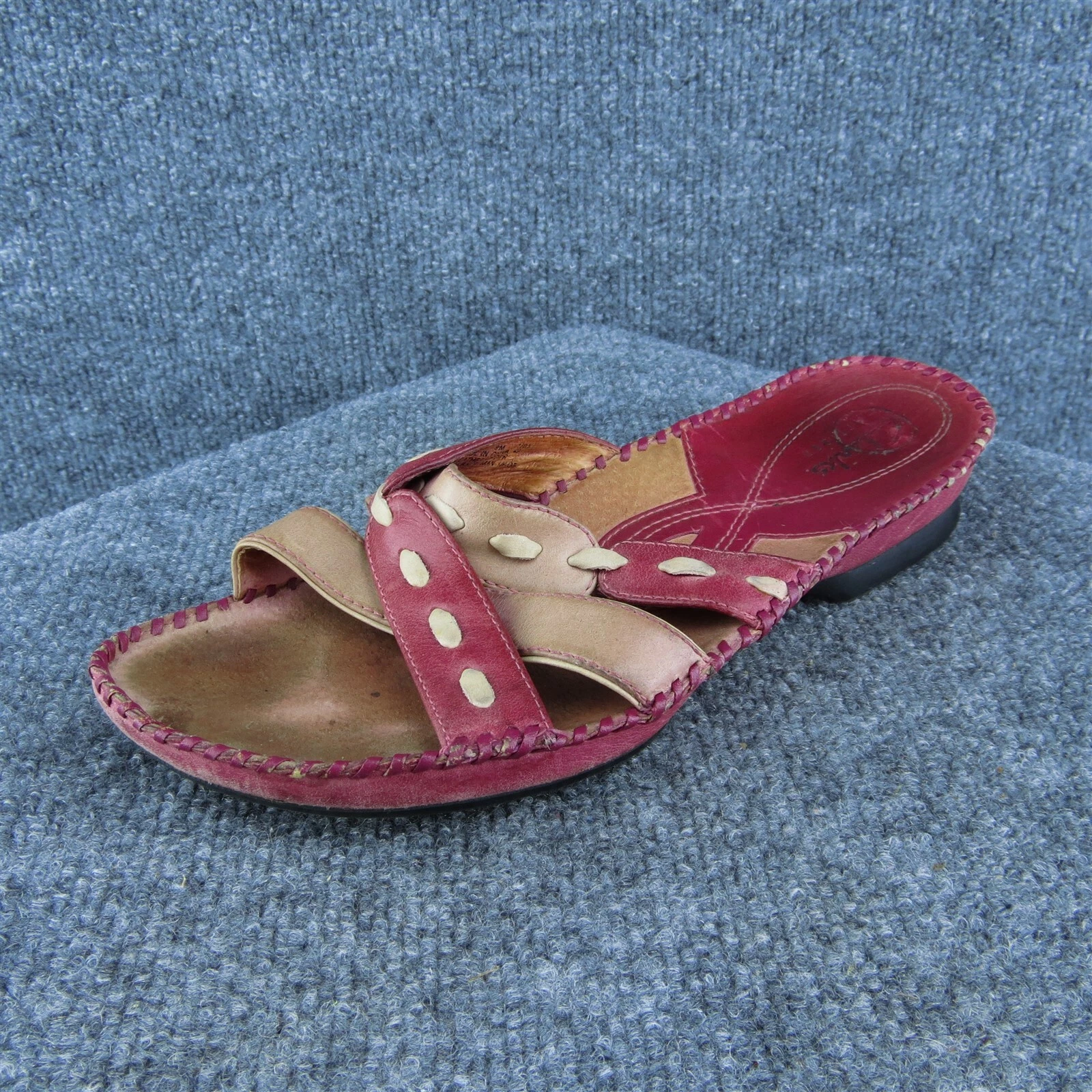 Scarpe da donna Clarks slide slip on in pelle rossa taglia 9 media