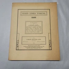 Hard Times Tokens Jackson Cents Book Lyman Haynes Low 1955 Reprint