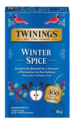 Twinings Winter Spice Herbal Tea Pack of 6 Individually Wrapped 20 Count Caff...
