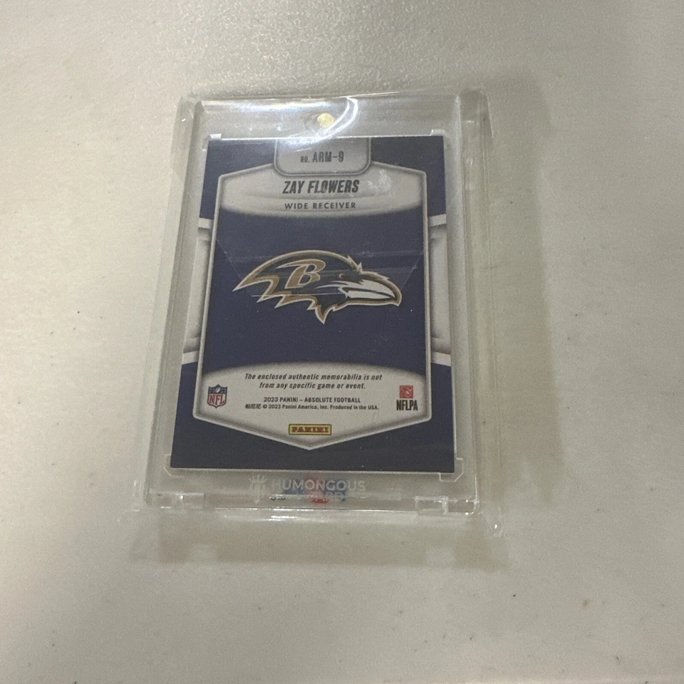 2023 Absolute Football Zay Flowers RC No. ARM-9 Jersey Rookie Patch Card Ravens - Image 2 of 2