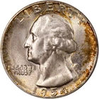 1954-S Washington Quarter - PCGS MS66 - Lustrous Mint Set Toned - Premium GEM!